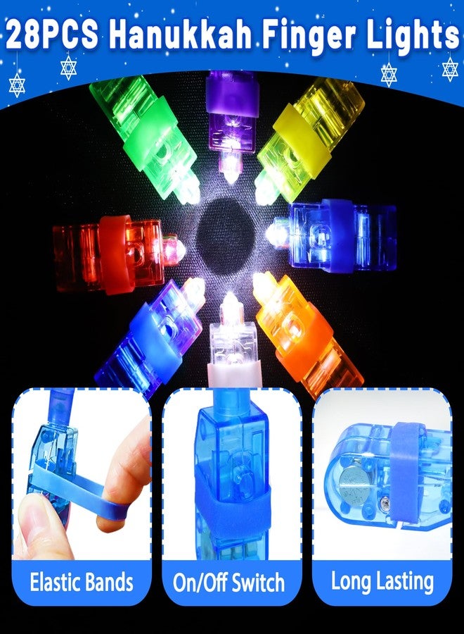HALOGATE 28PCS Hanukkah Decorations Finger Lights, Hanukkah Party Favors Light Up Toys Bulk for Kids Goodie Bags Stuffers Party Supplies Chanukkah Decor Classroom Prizes Gifts - Image 4